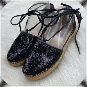 * Steve Madden Sequin Tie up Espadrille Shoes *